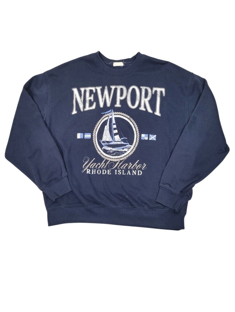 Ardene Newport Yacht Harbor Sweatshirt Top Navy Blue Size: XL